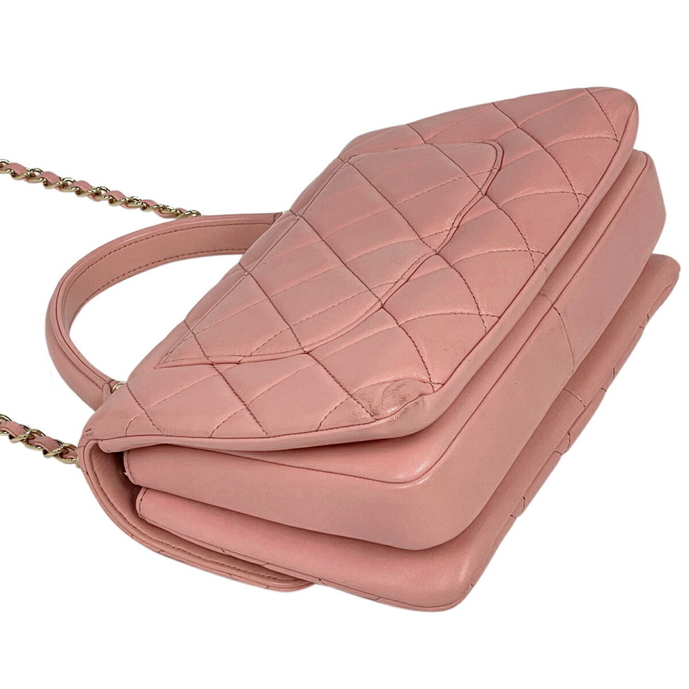 Chanel Handbag Cocomark 2WAY Leather Top Handle Pink Flap